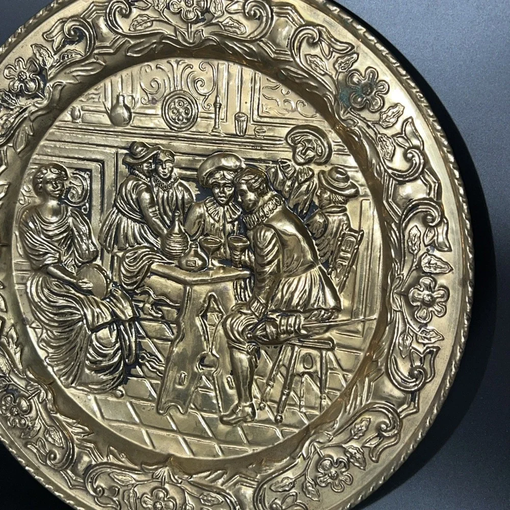 Vintage‎ Embossed Brass 16.5